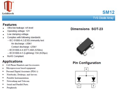 電力載波通信專(zhuān)用防靜電器件 以Leiditech ESD保護(hù)方案為例